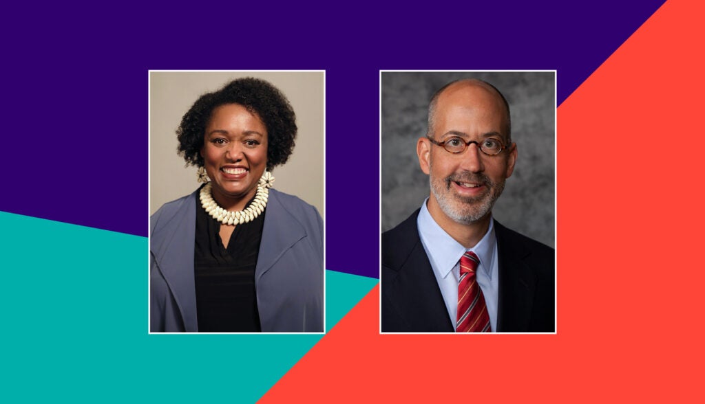 Headshots of Mark Ouweleen and Gloria Purvis